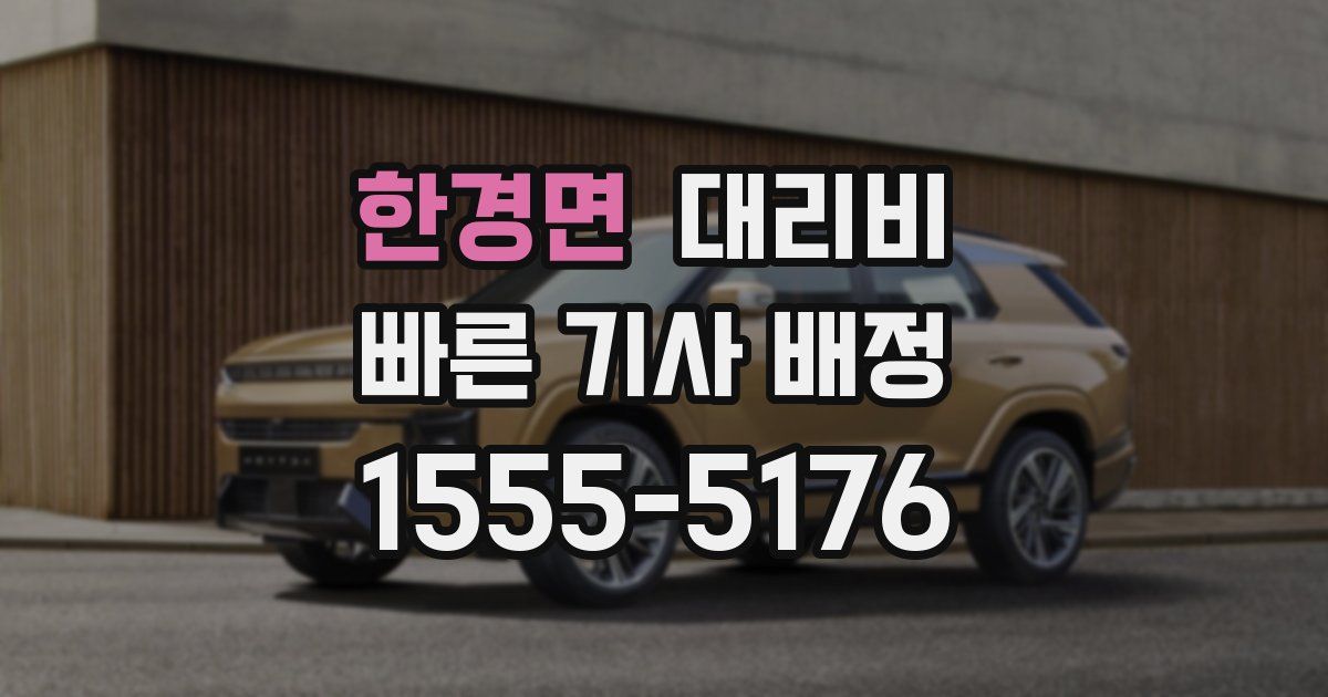 한경면 대리운전 가격