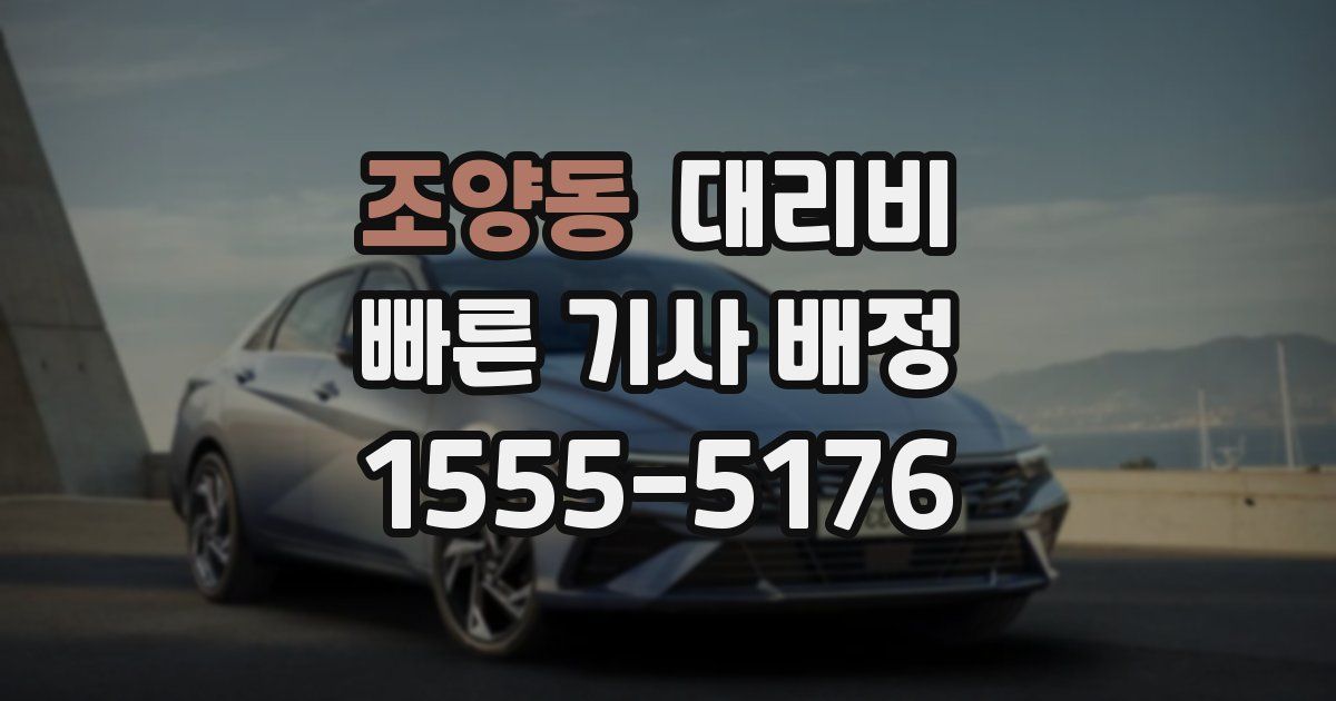 조양동 대리운전 가격