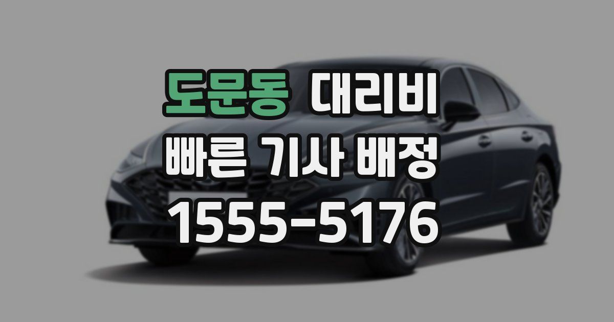 도문동 대리운전 가격