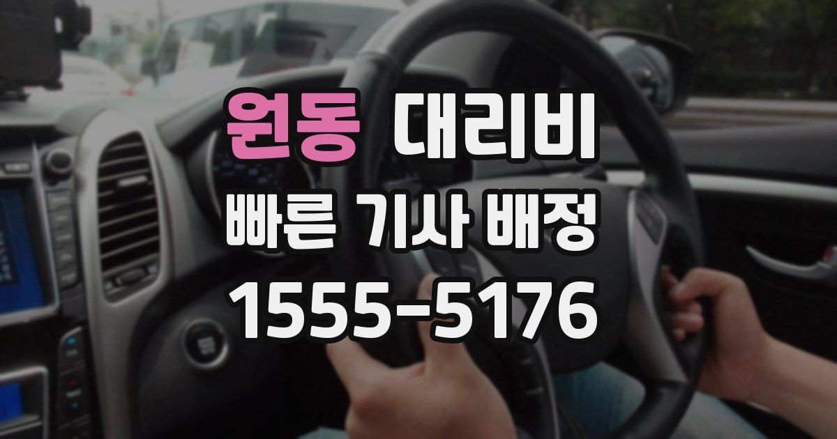 원동 대리운전 가격