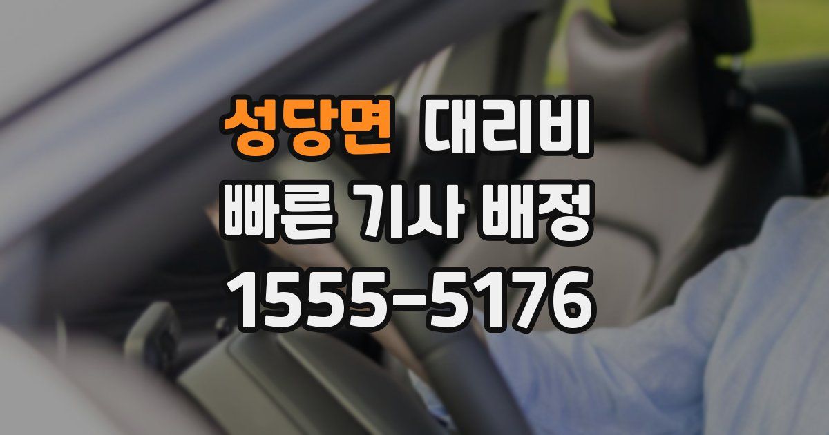 성당면 대리운전 가격
