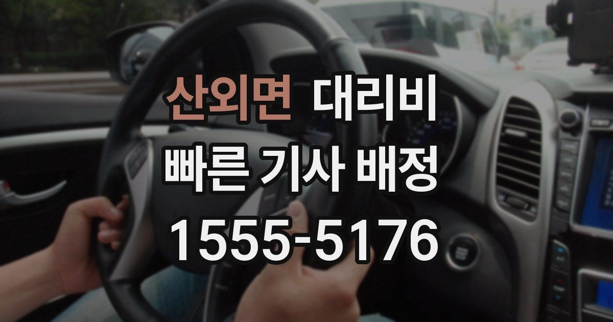 산외면 대리운전 가격