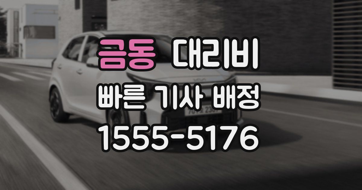 금동 대리운전 가격