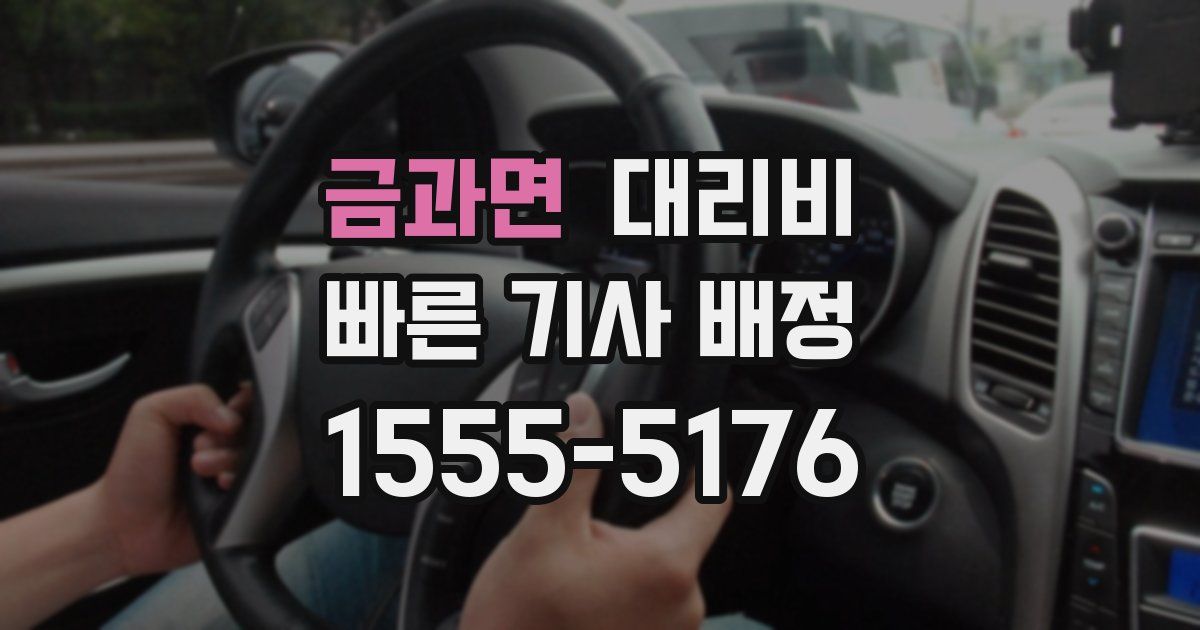 금과면 대리운전 가격