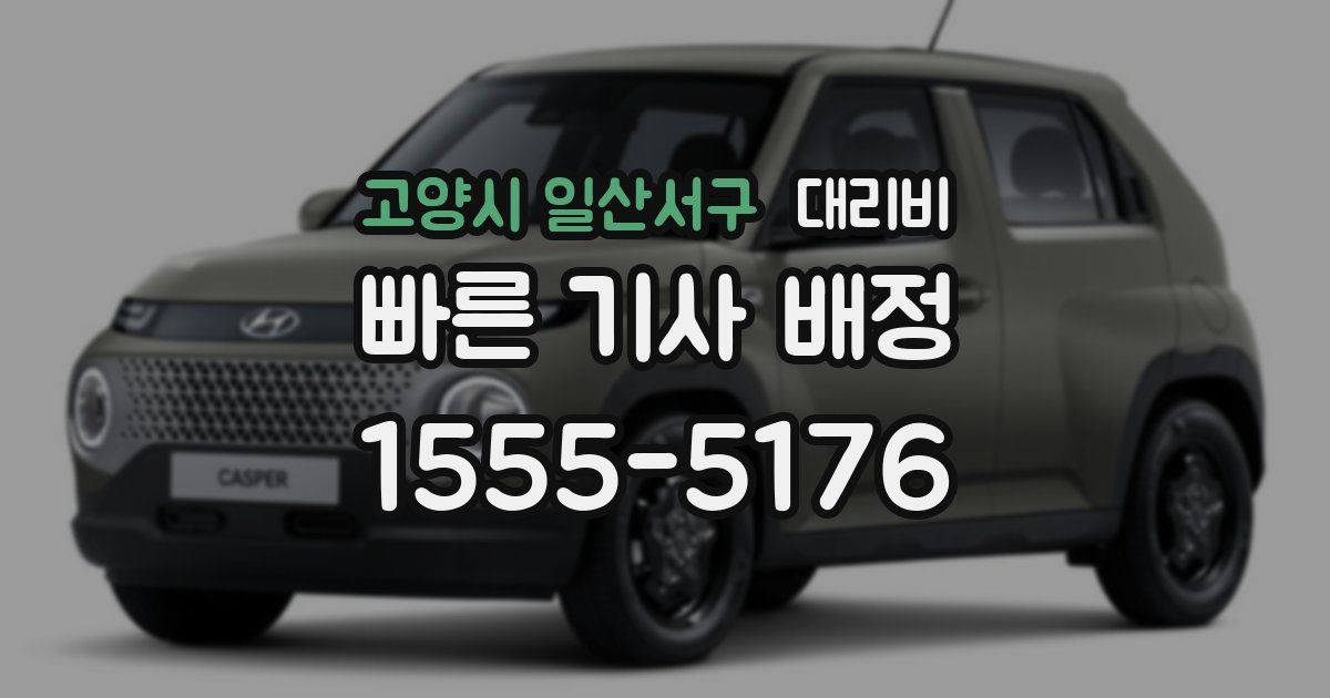 고양시 일산서구 대리운전 가격