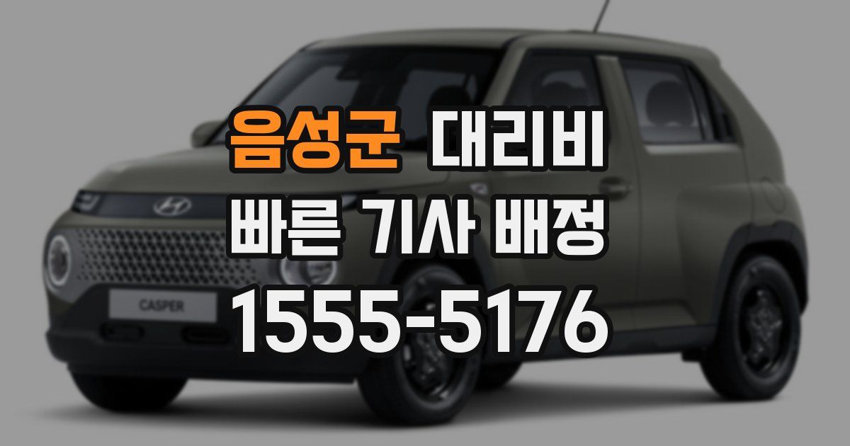 음성군 대리운전 가격