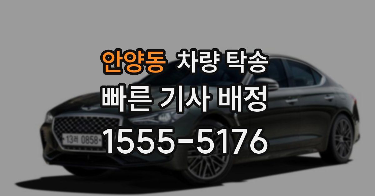 안양동 차량 탁송