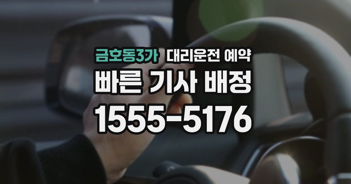 금호동3가 대리운전 예약