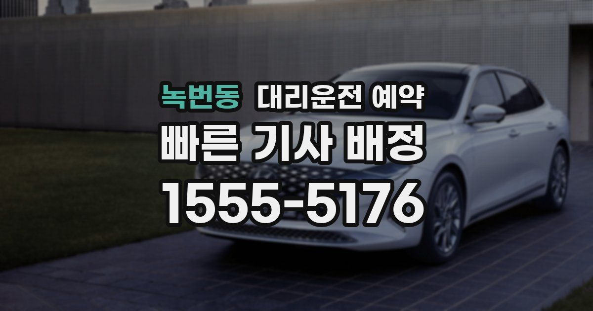 녹번동 대리운전 예약