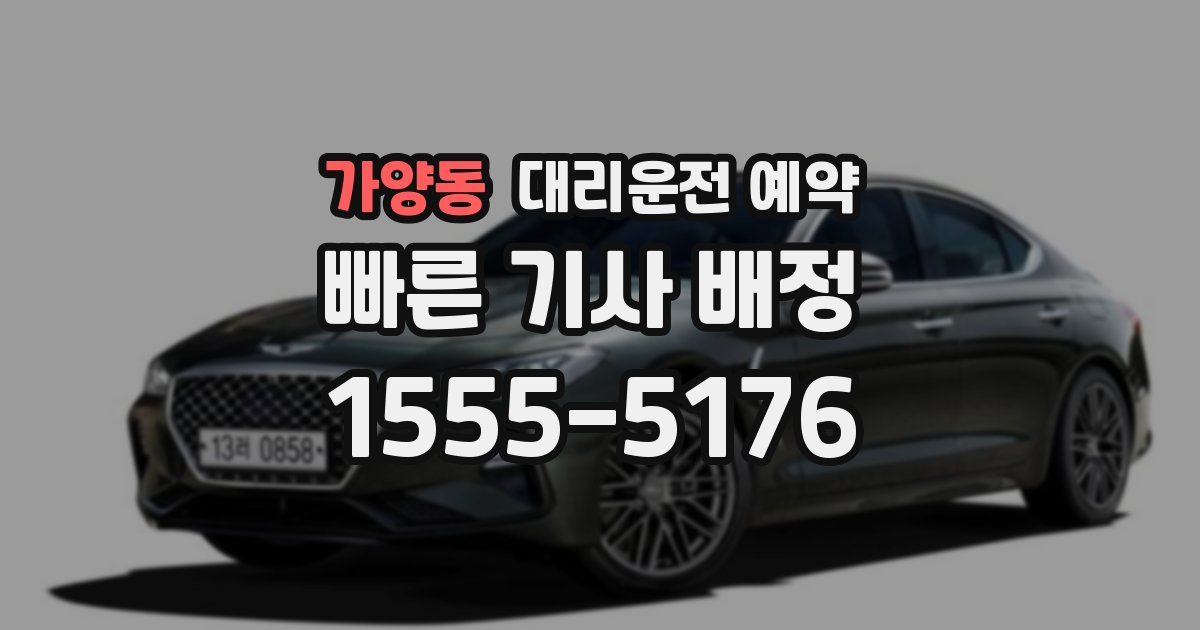 가양동 대리운전 예약