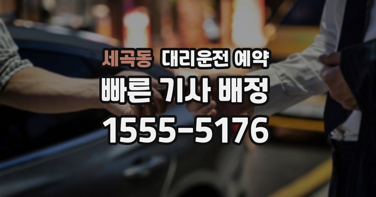 세곡동 대리운전 예약
