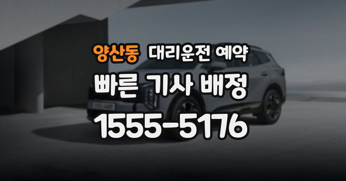 양산동 대리운전 예약