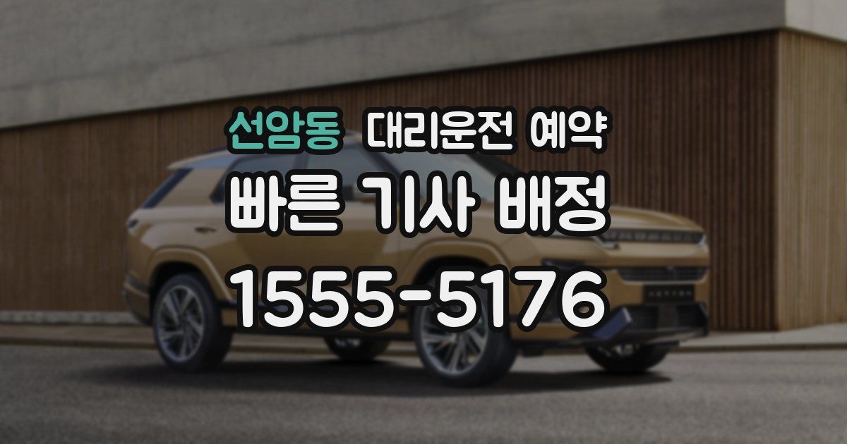 선암동 대리운전 예약