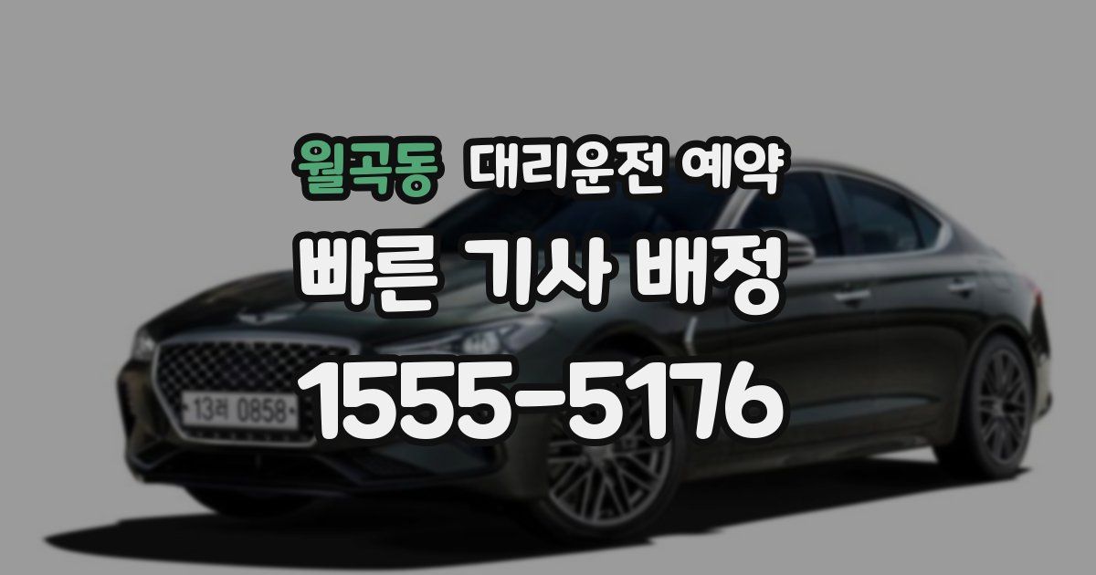 월곡동 대리운전 예약