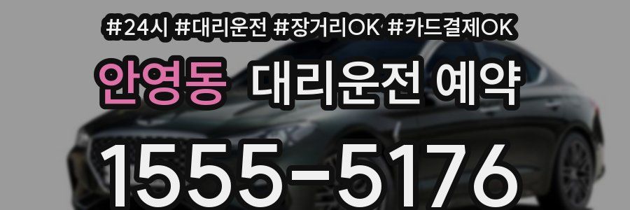 안영동 대리운전 예약