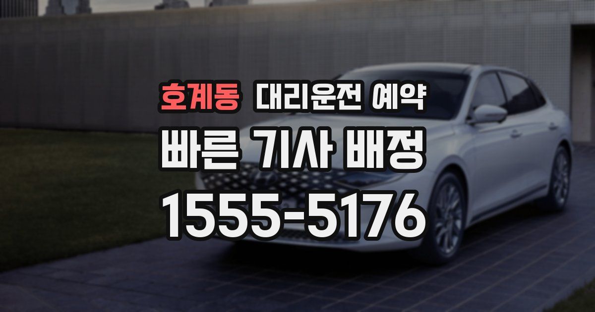 호계동 대리운전 예약