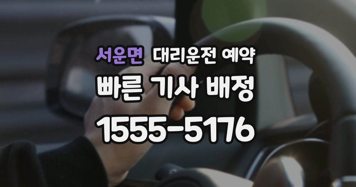 서운면 대리운전 예약
