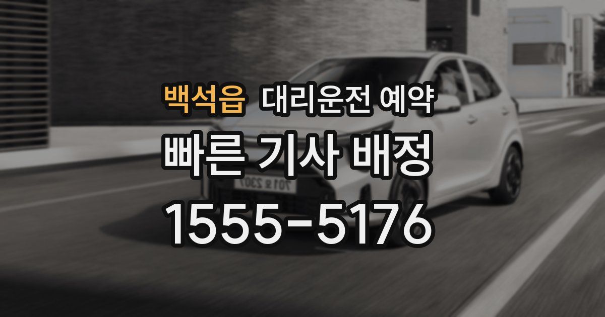 백석읍 대리운전 예약