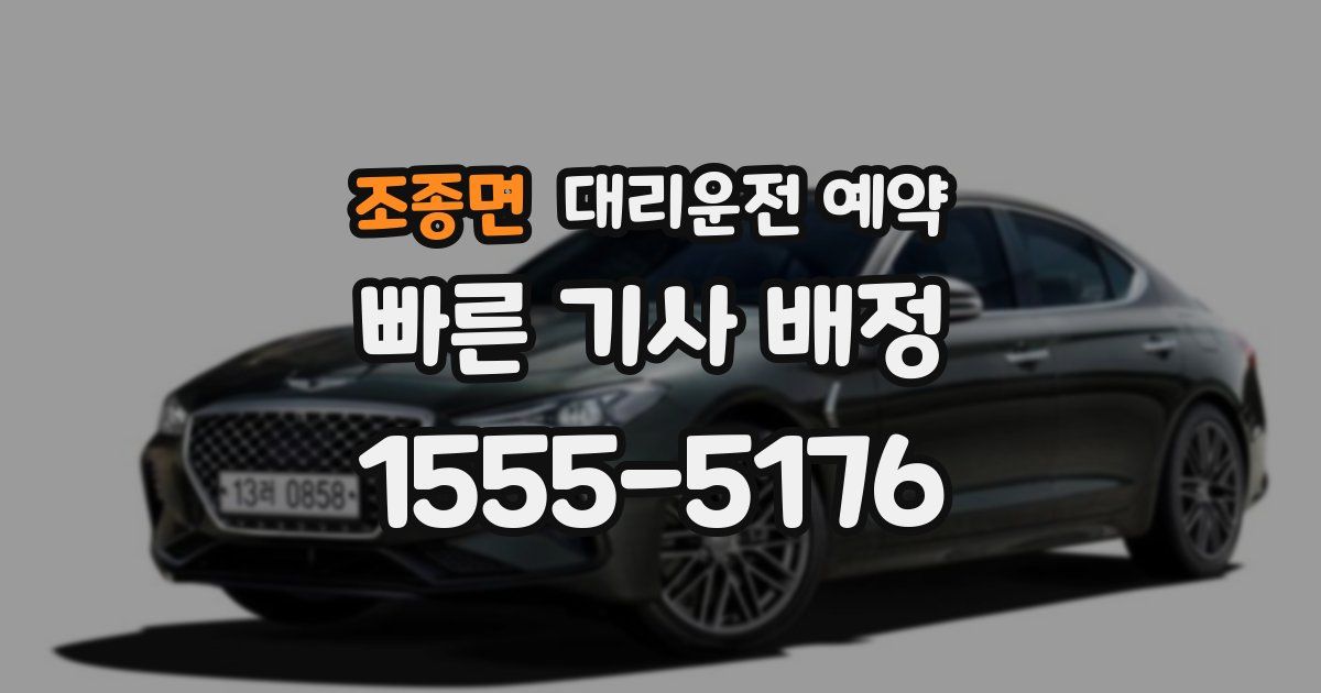 조종면 대리운전 예약