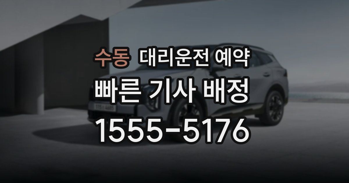 수동 대리운전 예약