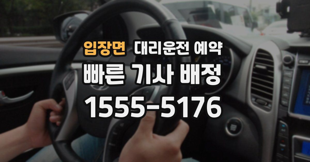 입장면 대리운전 예약
