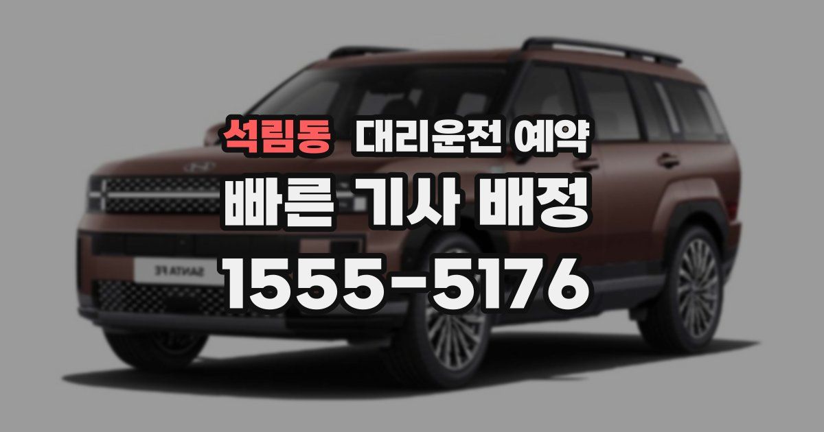 석림동 대리운전 예약