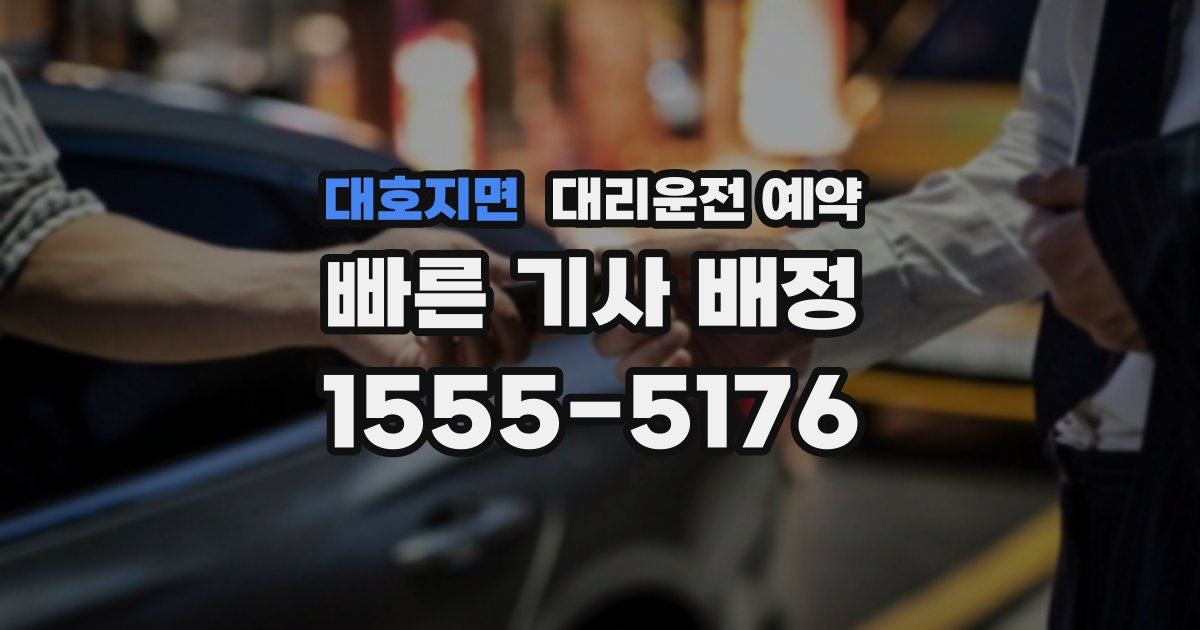 대호지면 대리운전 예약