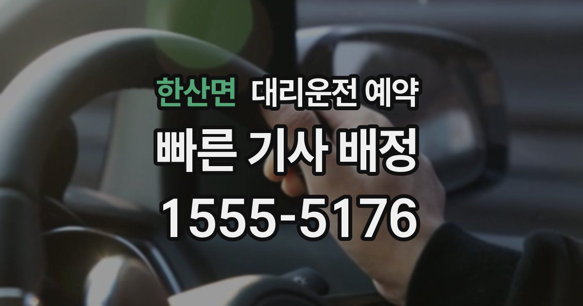 한산면 대리운전 예약
