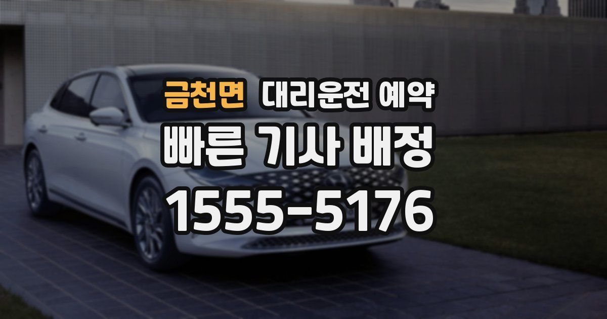 금천면 대리운전 예약