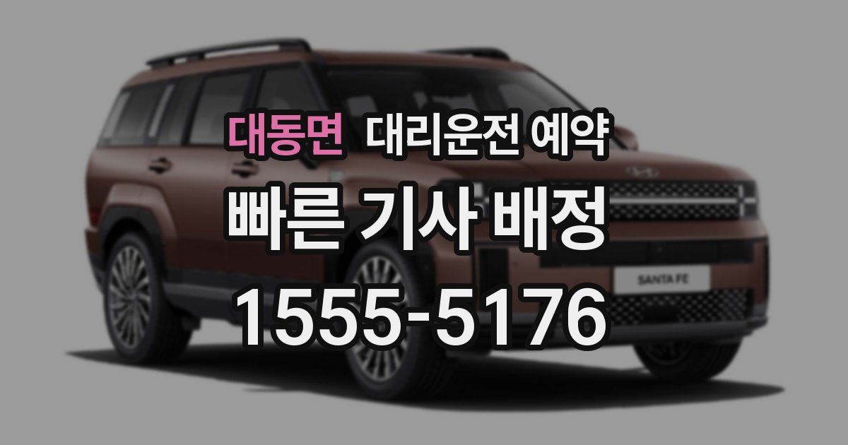 대동면 대리운전 예약