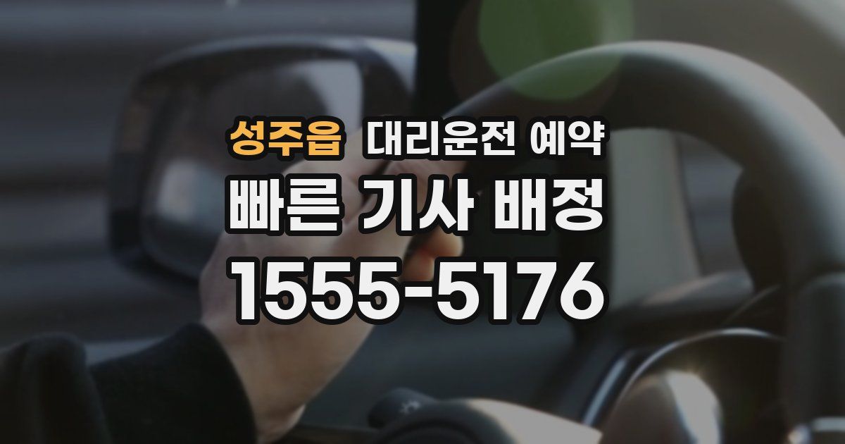 성주읍 대리운전 예약