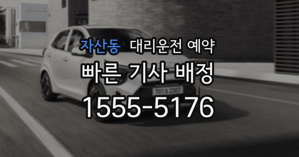 자산동 대리운전 예약