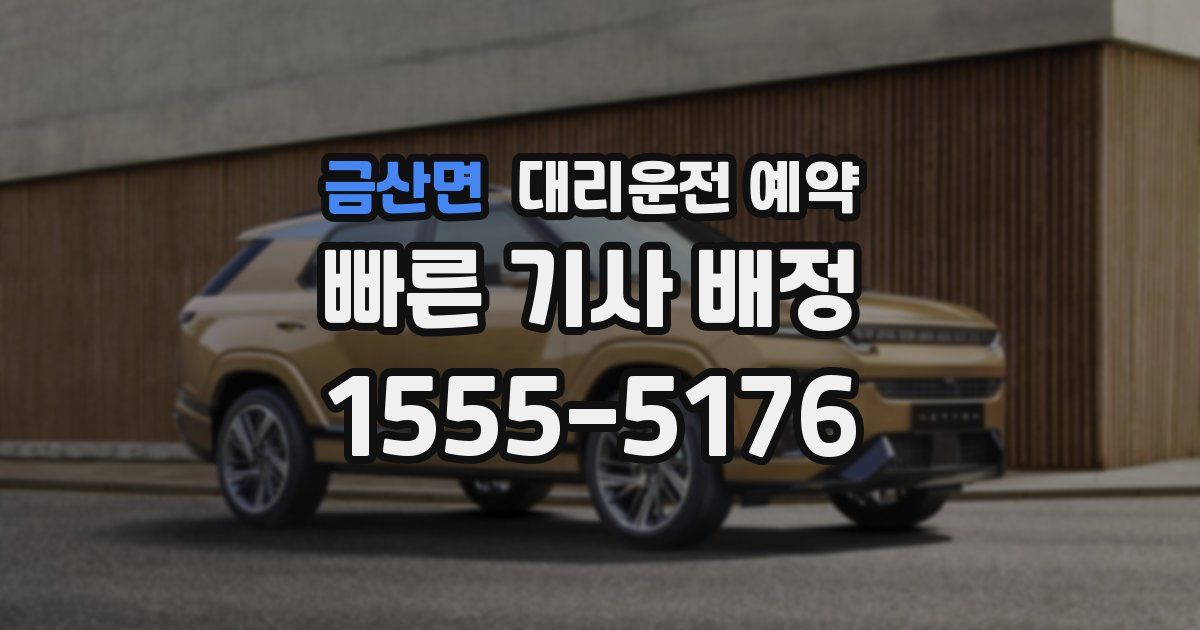 금산면 대리운전 예약