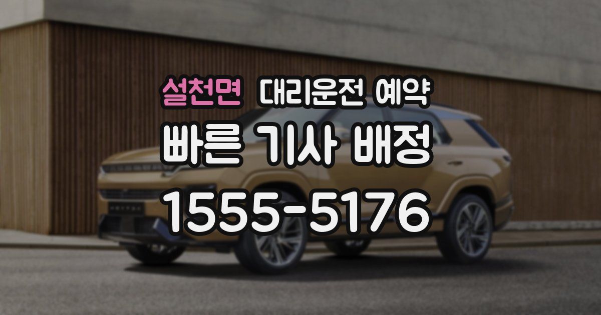 설천면 대리운전 예약