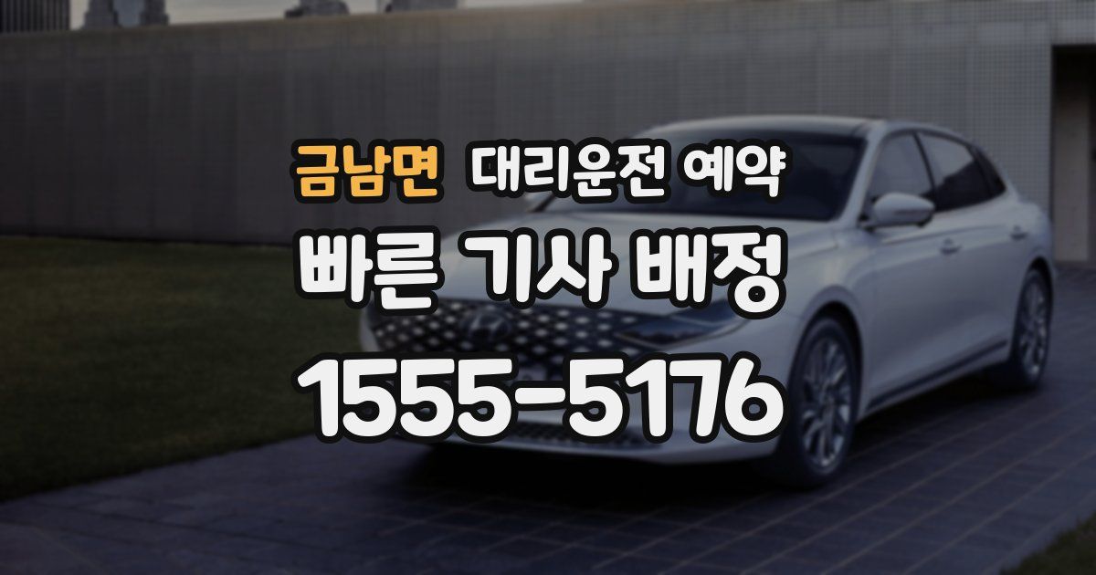 금남면 대리운전 예약