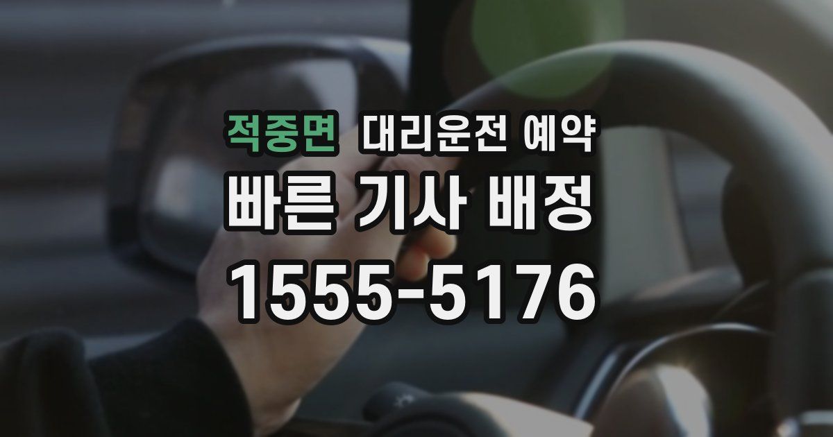 적중면 대리운전 예약