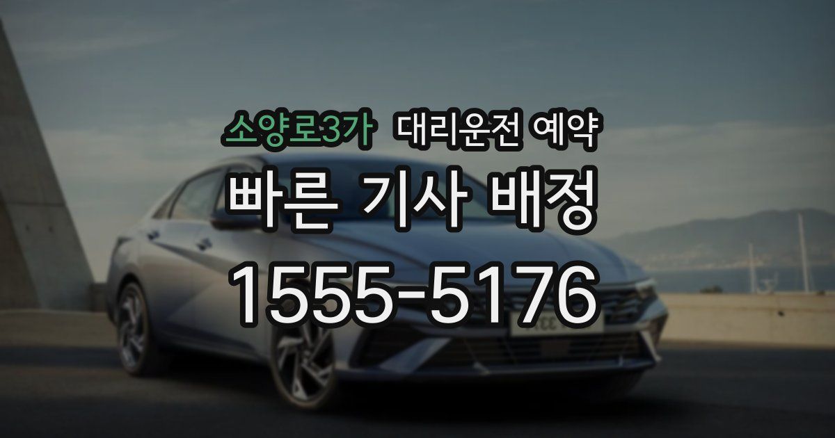 소양로3가 대리운전 예약