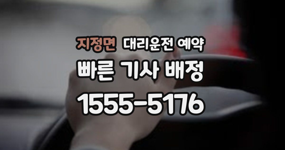 지정면 대리운전 예약