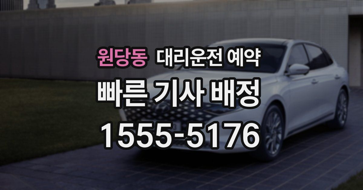 원당동 대리운전 예약