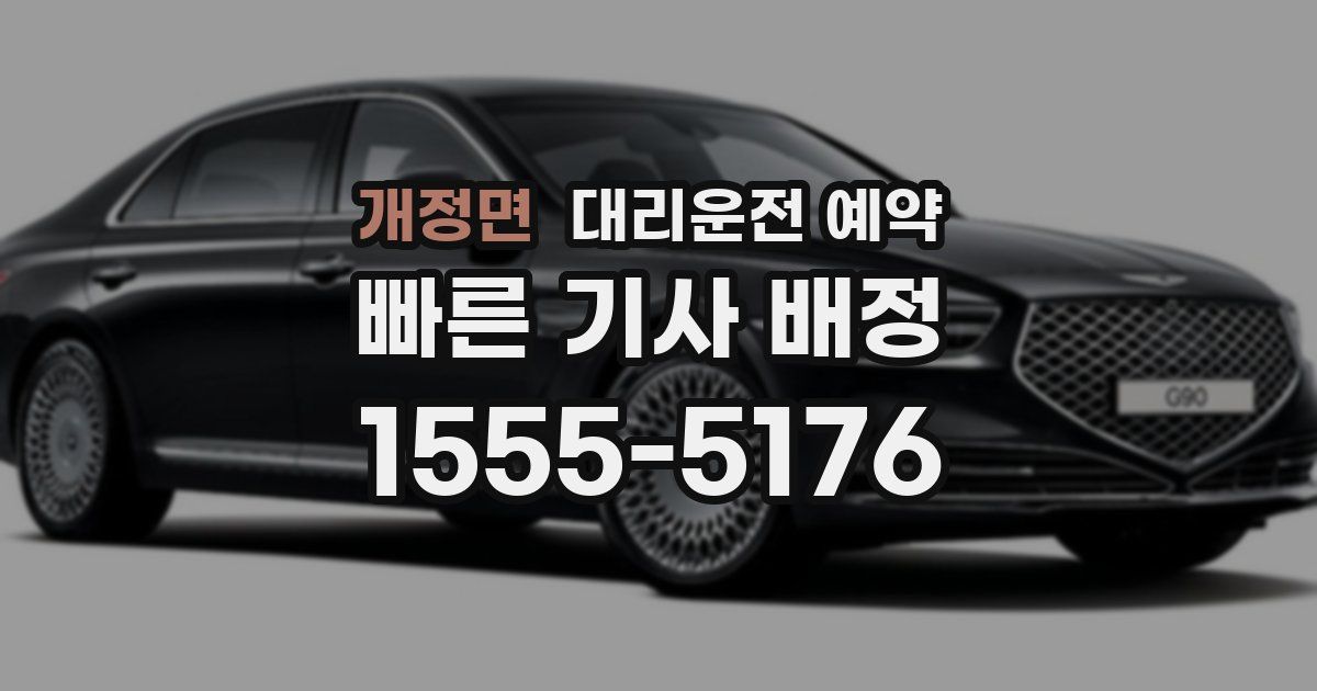 개정면 대리운전 예약