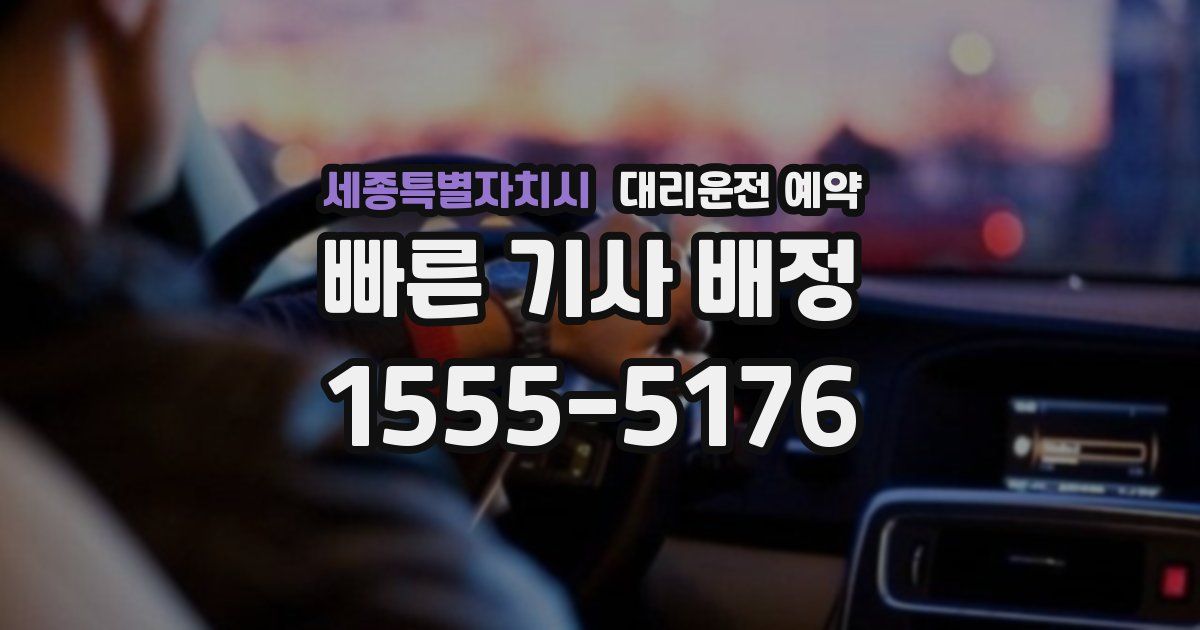 세종특별자치시 대리운전 예약