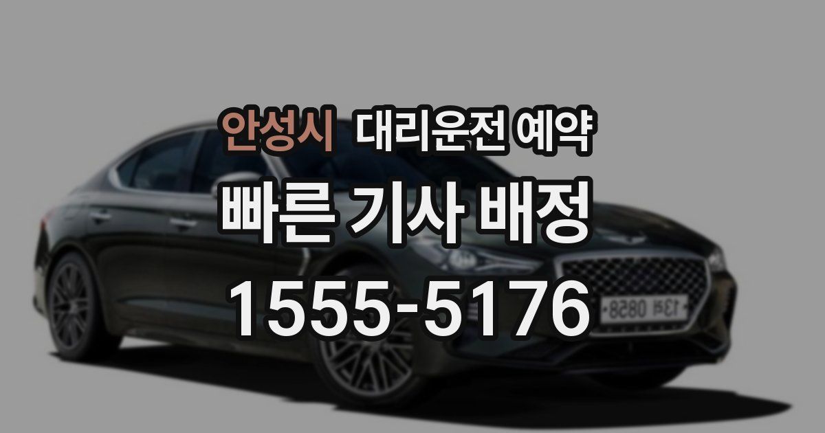 안성시 대리운전 예약