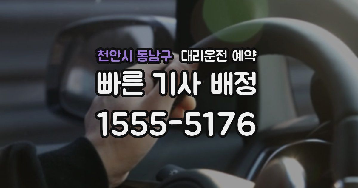 천안시 동남구 대리운전 예약
