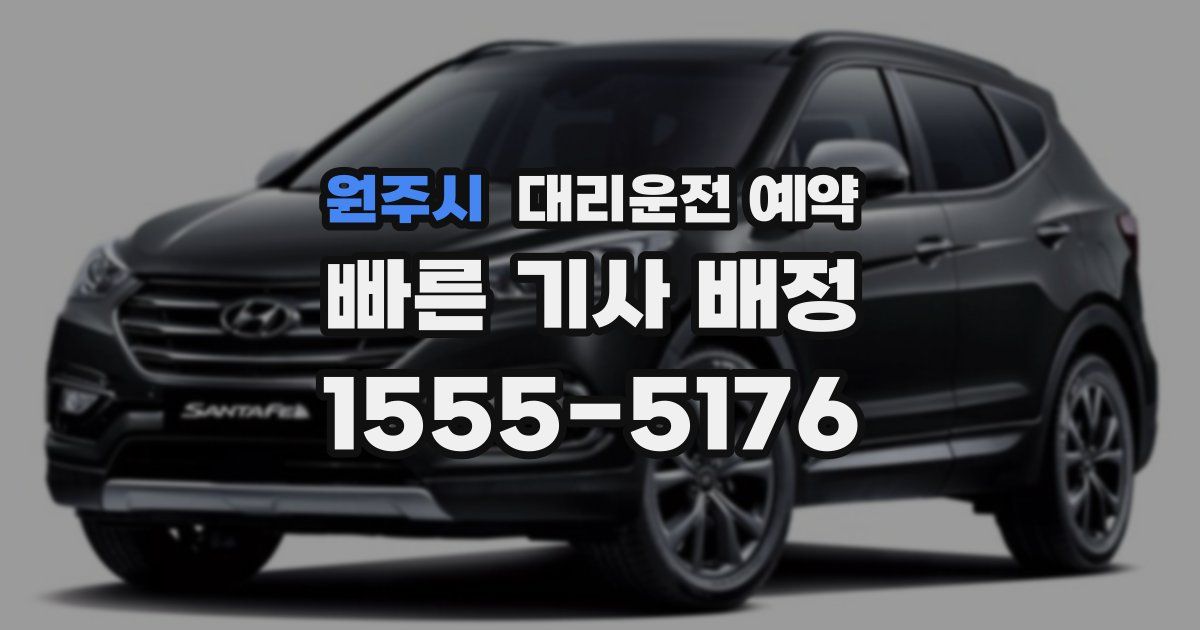 원주시 대리운전 예약