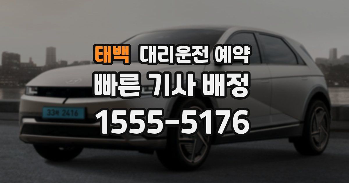 태백 대리운전 예약