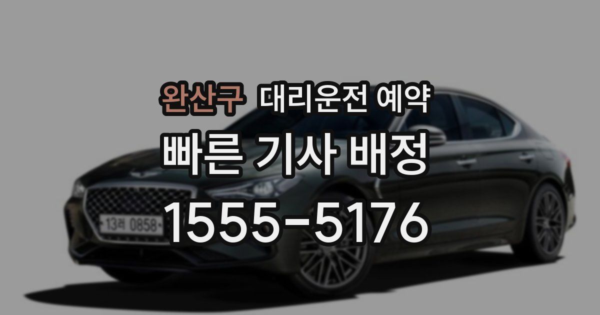 완산구 대리운전 예약