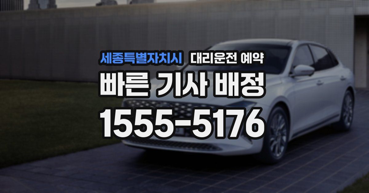 세종특별자치시 대리운전 예약