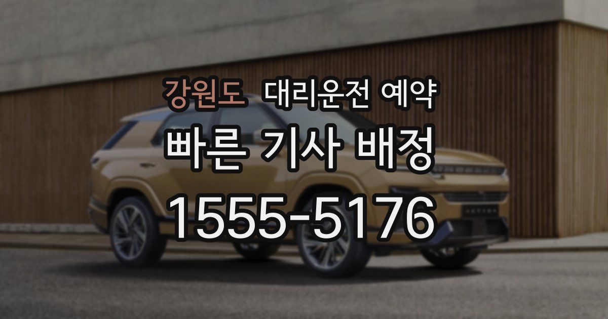 강원도 대리운전 예약