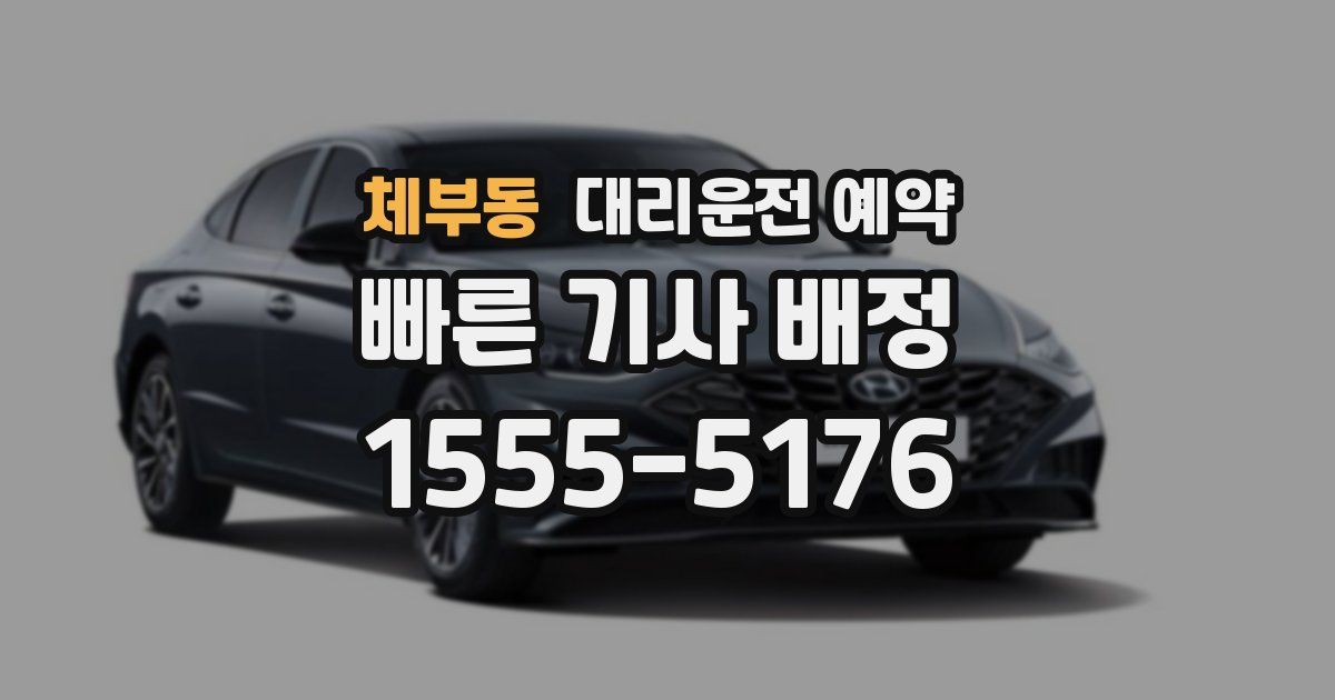 체부동 대리운전 예약