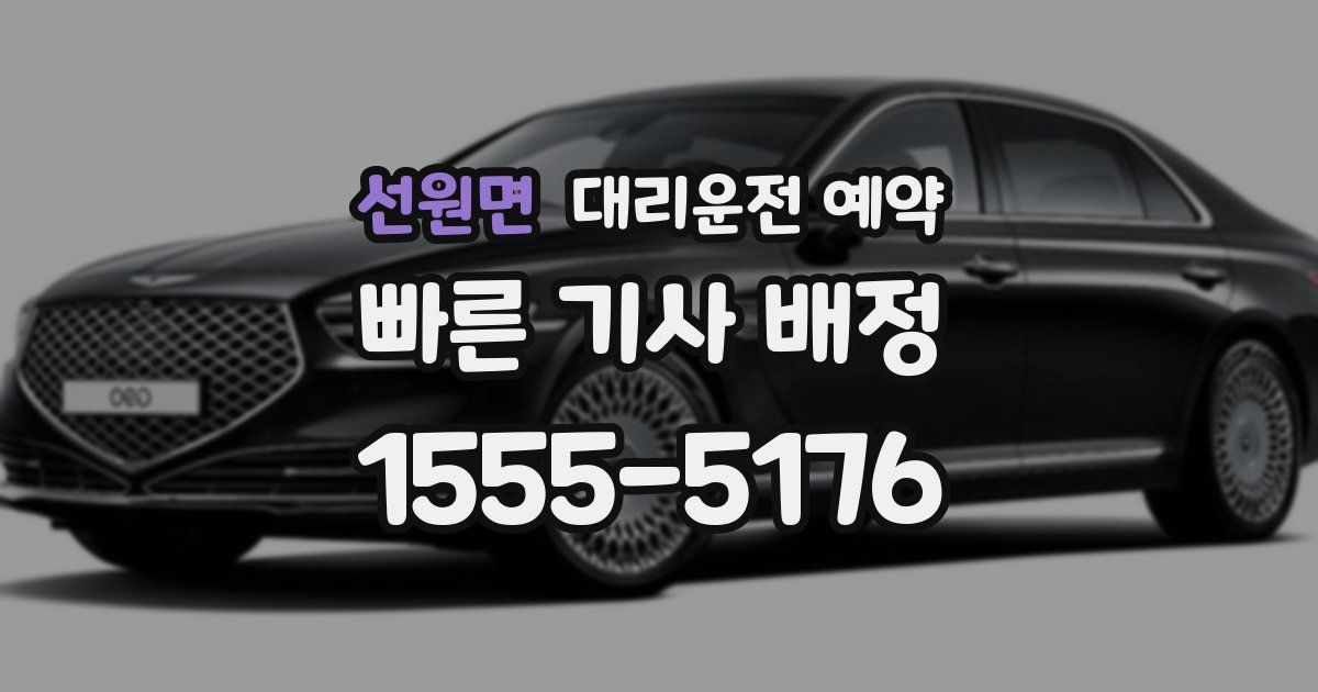 선원면 대리운전 예약